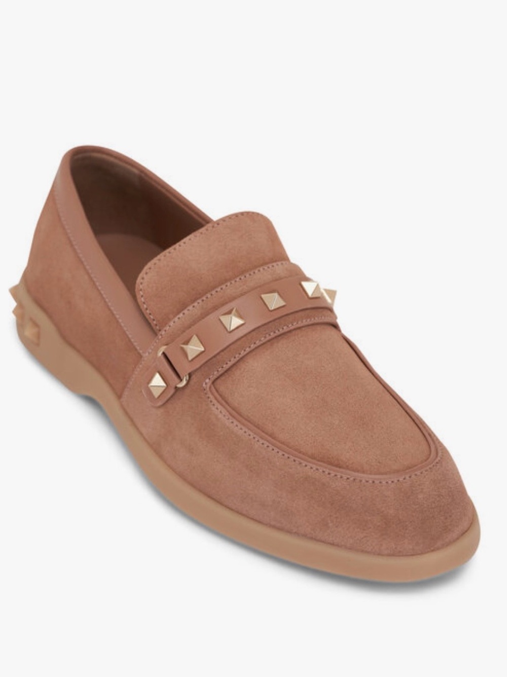 Valentino Leisure Flows Rockstud Suede & Leather Loafer SZ: